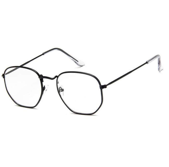 Summer men's sunglasses are equipped with hexagonal fashionable glass lens with box