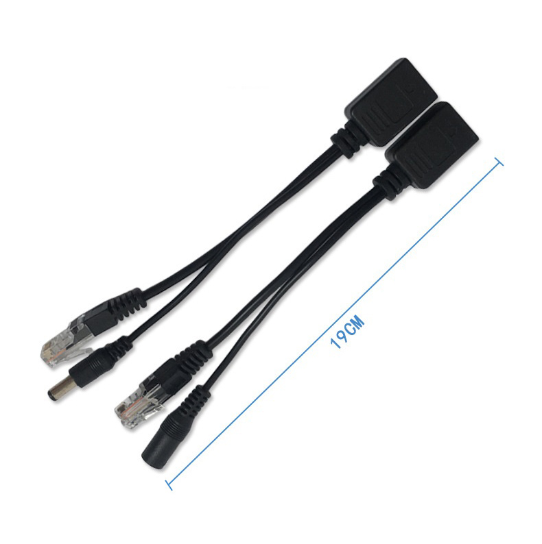 POE Adapter Cable RJ45 Injector Splitter Kit Tape Screened Passive Power Over Ethernet 12-48V Synthesizer Separator Combiner 1 Pairs