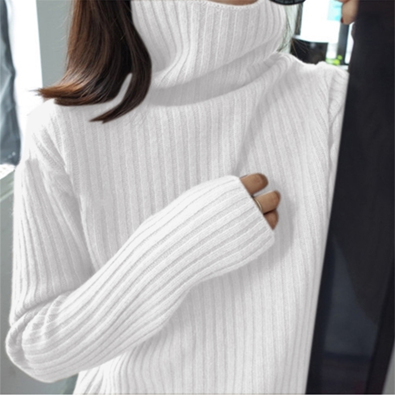 Turtleneck sweater women's base shirt autumn winter loose outer wear fashion inside pullover wool knit 201223