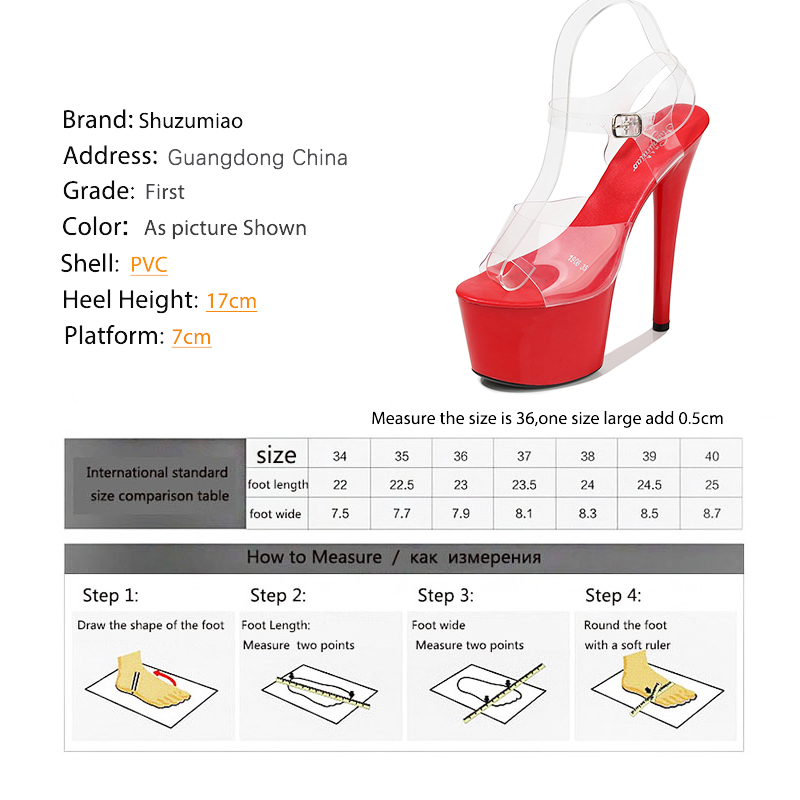 Walking Show Stripper Heels Clear Shoes Woman Platforms High Sandals Women Sexy Big Yard Fish Mouth Crystal 220328