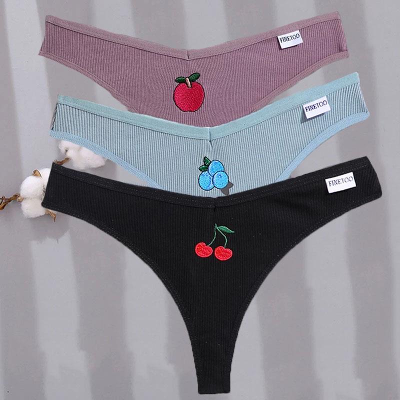 Embroidery G-string Cotton Womens Panties Sexy Cherry Underwear Solid Color Pantys Female Underpants -xl, Blue 2
Embroidery G-string Cotton Womens Panties Sexy Cherry Underwear Solid Color Pantys Female Underpants -xl, Blue 2
