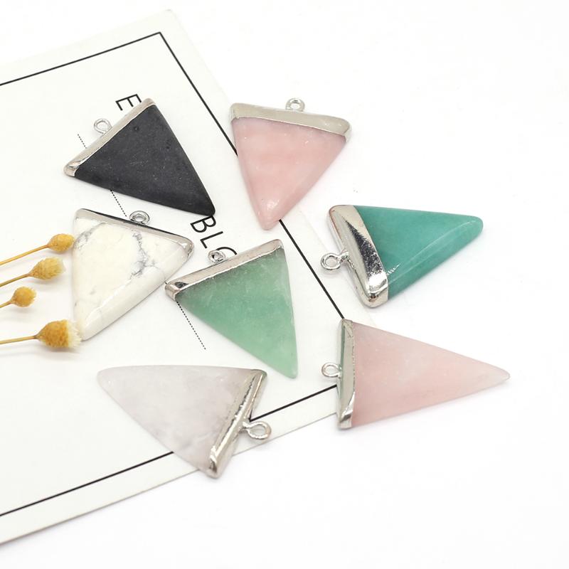 Charms Natural Stone Pendant Silver Edge Triangle Quartz Exquisite For Jewelry DIY Necklace Bracelet Earring Accessories Making
Charms Natural Stone Pendant Silver Edge Triangle Quartz Exquisite For Jewelry DIY Necklace Bracelet Earring Accessories Making