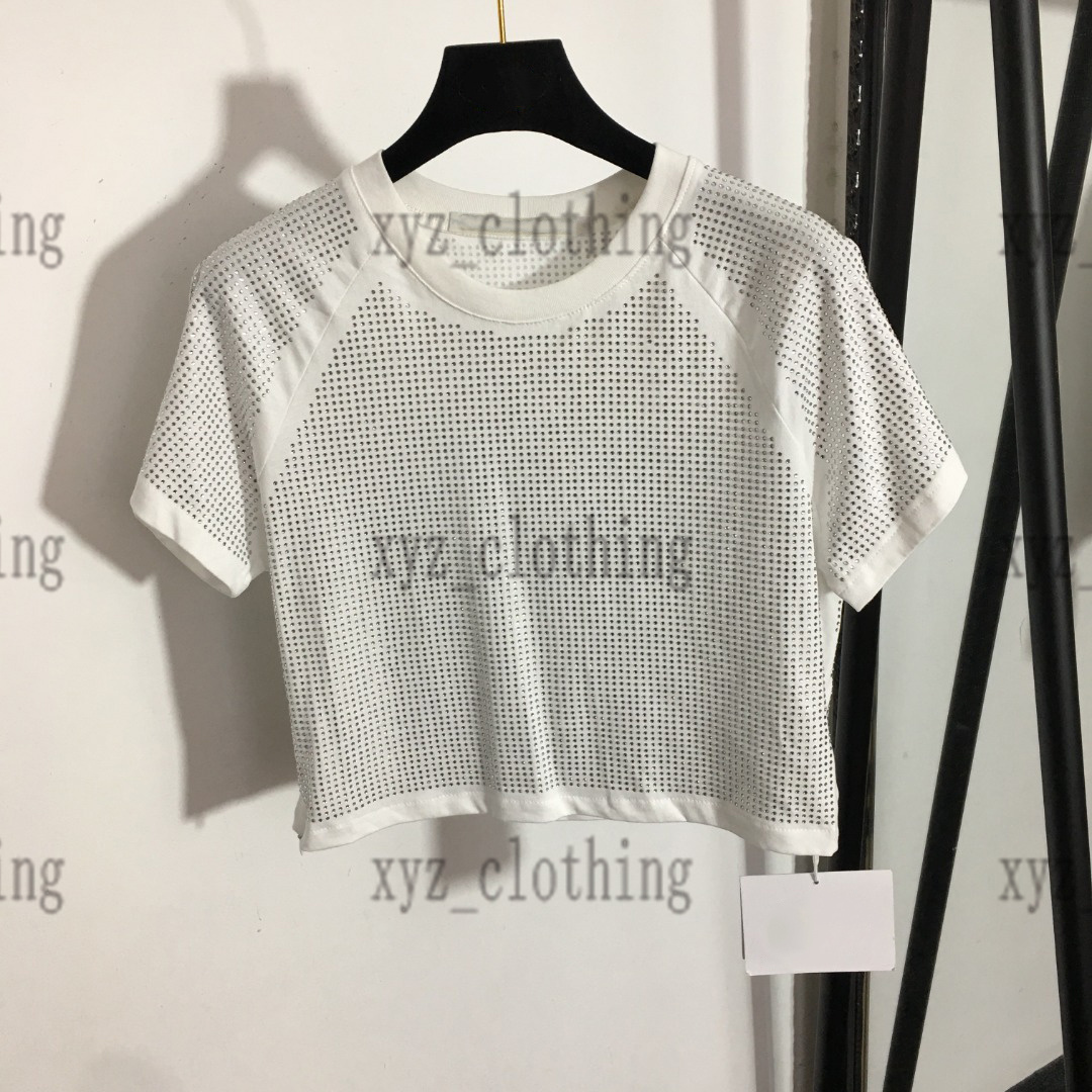 2022 brand designer t shirts Full body hot diamond short-sleeved T-shirt short-style zip t-shirts newly women tees white color, 01
2022 brand designer t shirts Full body hot diamond short-sleeved T-shirt short-style zip t-shirts newly women tees white color, 01