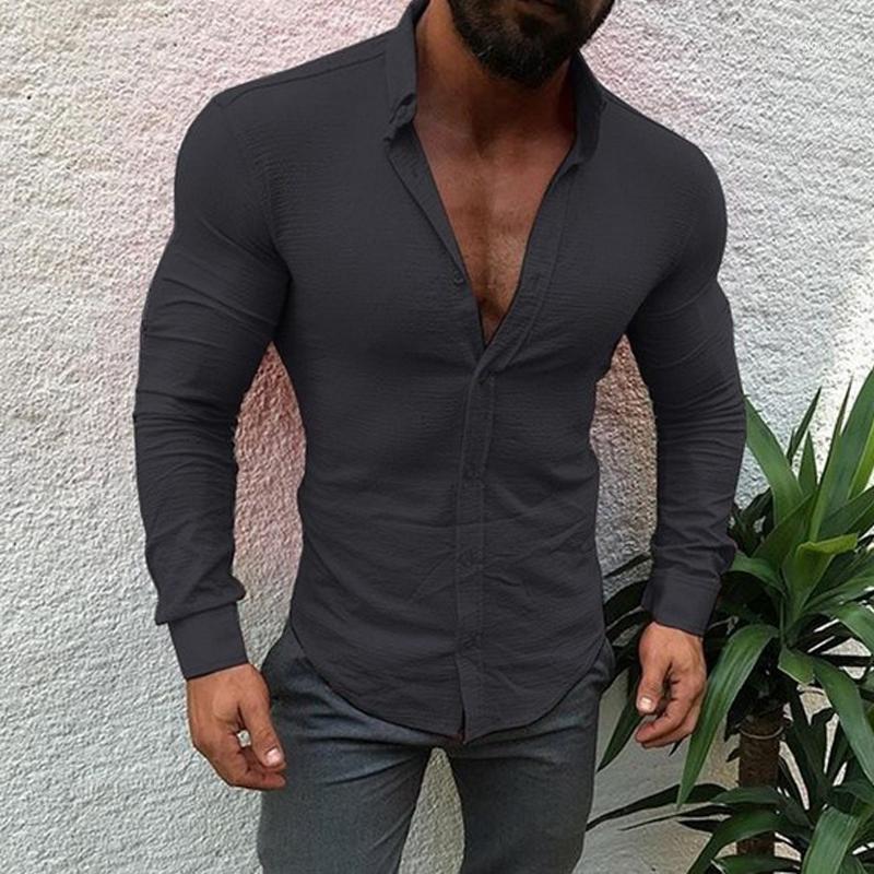 Shirt Long-Sleeved Solid Color Slim Casual Top Men's Linen Cotton Button Shirts Fashion Streetwear S-3XL, Black
Shirt Long-Sleeved Solid Color Slim Casual Top Men's Linen Cotton Button Shirts Fashion Streetwear S-3XL, Black