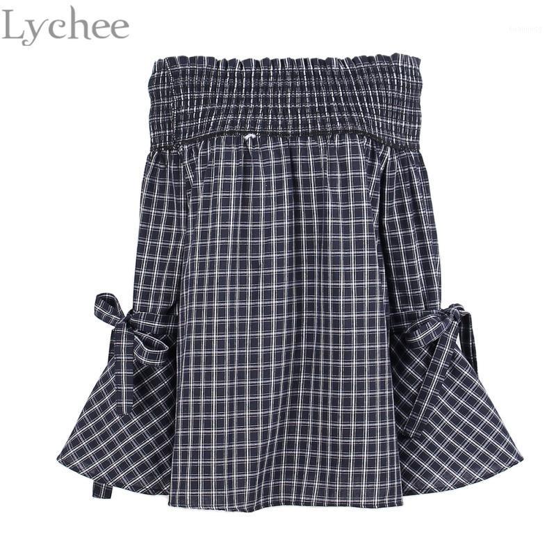Women's Blouses & Shirts Lychee Sexy Spring Autumn Women Blouse Slash Neck Flare Sleeve Off Shoulder Plaid Long Vintage L Shirt, Blue
Women's Blouses & Shirts Lychee Sexy Spring Autumn Women Blouse Slash Neck Flare Sleeve Off Shoulder Plaid Long Vintage L Shirt, Blue