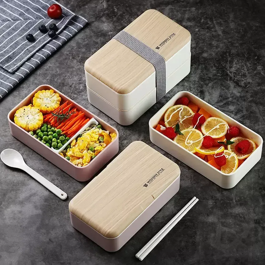 Double Layer Lunch Box 1200ml Wooden Feeling Salad Bento Boxes Microwave Portable Container For Workers Student GC1019A3, Lunch box with tableware
Double Layer Lunch Box 1200ml Wooden Feeling Salad Bento Boxes Microwave Portable Container For Workers Student GC1019A3, Lunch box with tableware