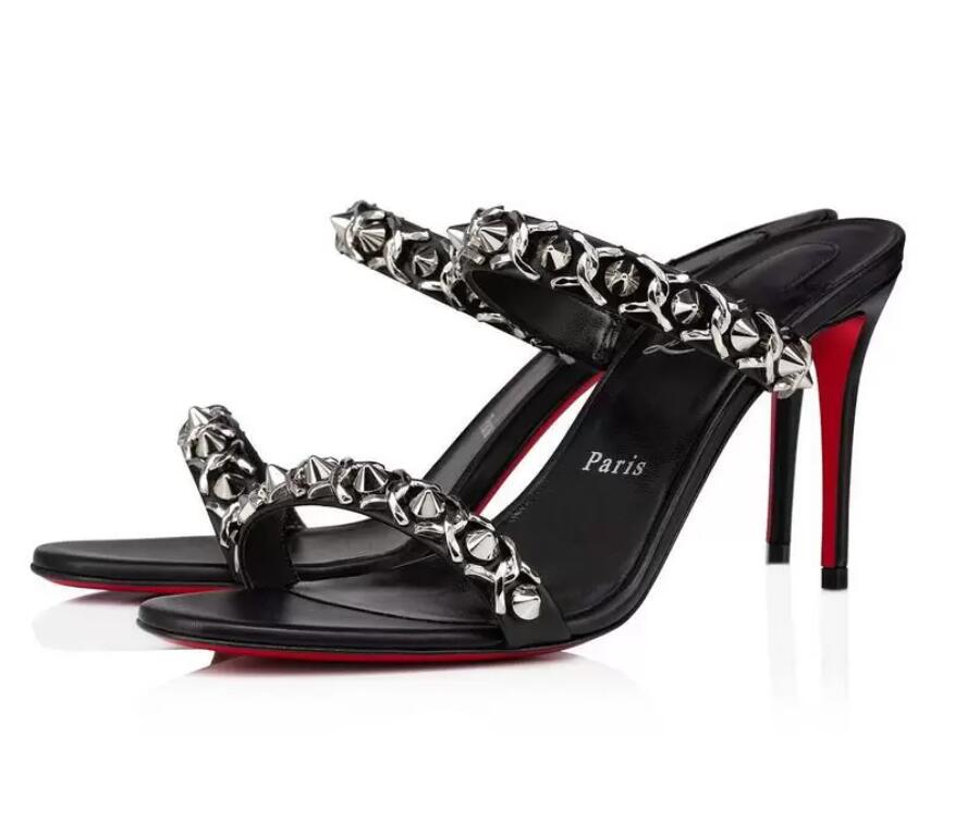 Nice Summer Ladies Sandals Luxury Design High Heel Red bottoms Shoes Leather PVC Rivet Sandalss and Slippers Dress Party Just Chain
Nice Summer Ladies Sandals Luxury Design High Heel Red bottoms Shoes Leather PVC Rivet Sandalss and Slippers Dress Party Just Chain