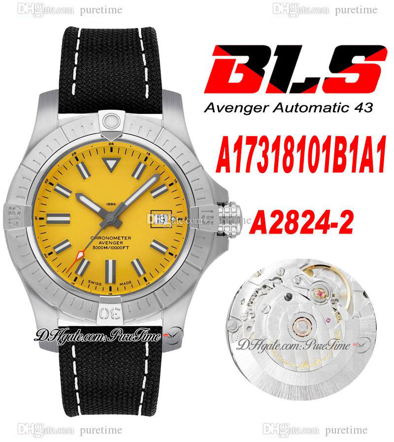 BLS A17318101B1A1 43mm Eta A2824 Automatic Mens Watch Steel Case Yellow Dial White Number Markers Nylon Leather Strap Super Edition Puretime 05c3
BLS A17318101B1A1 43mm Eta A2824 Automatic Mens Watch Steel Case Yellow Dial White Number Markers Nylon Leather Strap Super Edition Puretime 05c3