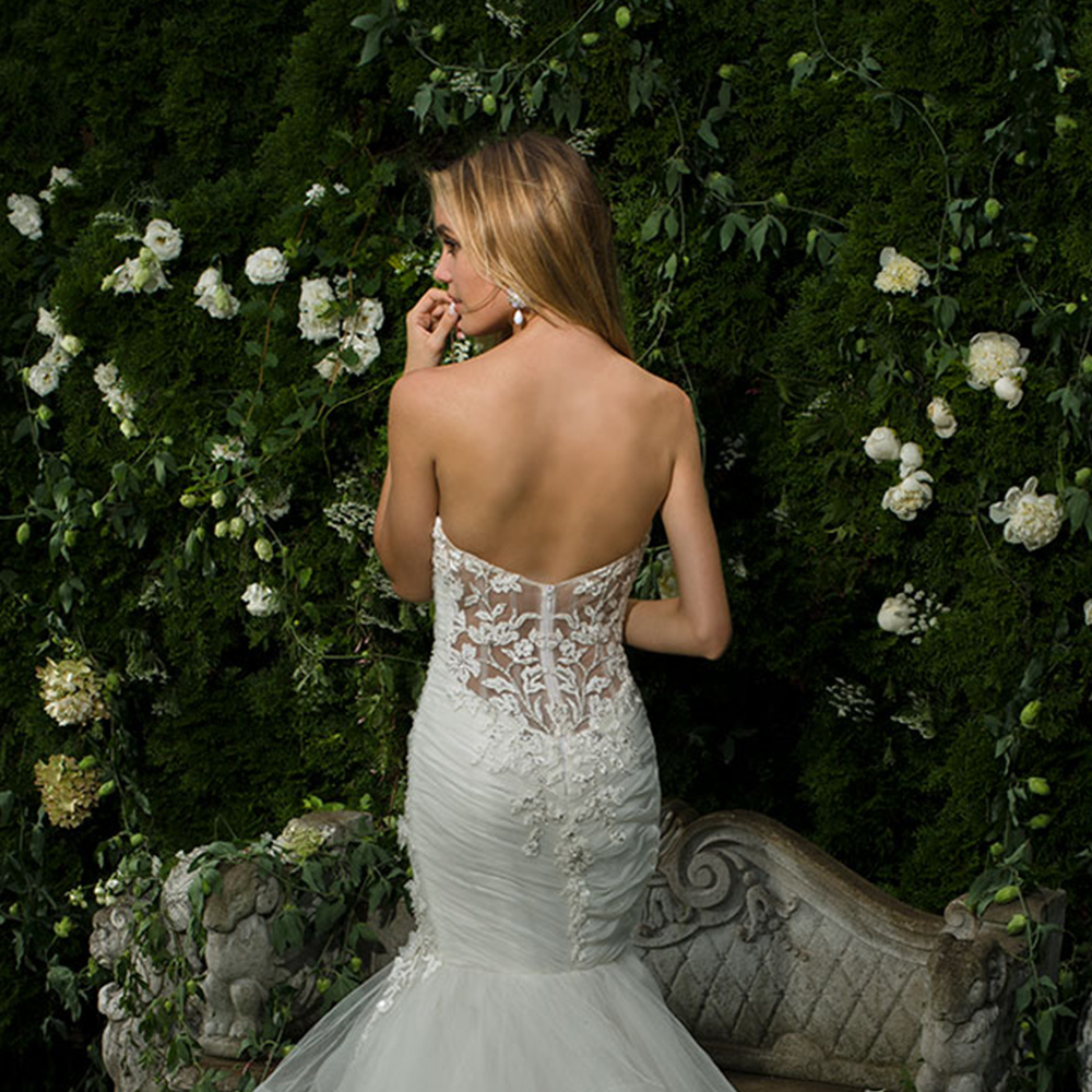 Mermaid Wedding Dress Sleeveless Strapless Sweetheart Lace Elegant Appliques Sequins Floor Length Elegant 3D Lace Bridal Gowns Custom Made Vestido de 