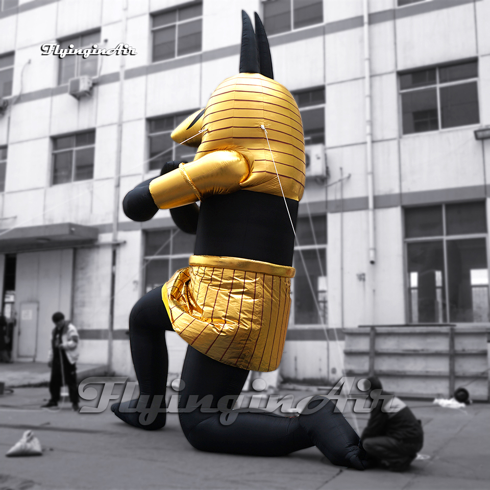 Customized Inflatable Anubis Model Ancient Egypt Mythology Death Air Blow Up Pyramid Patronus Statue Balloon For Carnival Stage Decoration