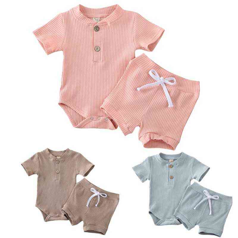 Baby Summer Clothing Kid Clothes Baby Boy Short Sleeve Bodysuit Girl Shorts Newborn Ribbed Solid 2Pcs Outfits Set G220509, Pink
Baby Summer Clothing Kid Clothes Baby Boy Short Sleeve Bodysuit Girl Shorts Newborn Ribbed Solid 2Pcs Outfits Set G220509, Pink