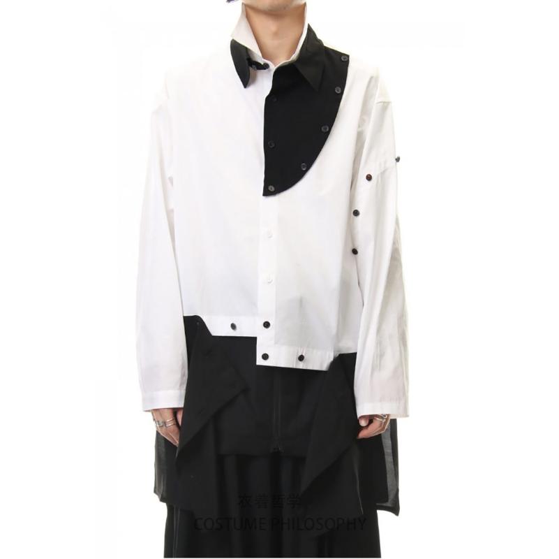 Men' Casual Shirts Men' Shirt Black And White Stitching Loose Separation Multi-button Square Collar Single Breasted Long Sleeve Plus, Photo color
Men' Casual Shirts Men' Shirt Black And White Stitching Loose Separation Multi-button Square Collar Single Breasted Long Sleeve Plus, Photo color