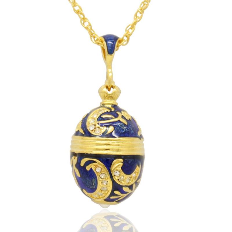 Pendant Necklaces Slide Charm Russian Style Faberge Blue Quail Egg Necklace Jewelry Valentine's Day GiftPendant
Pendant Necklaces Slide Charm Russian Style Faberge Blue Quail Egg Necklace Jewelry Valentine's Day GiftPendant
