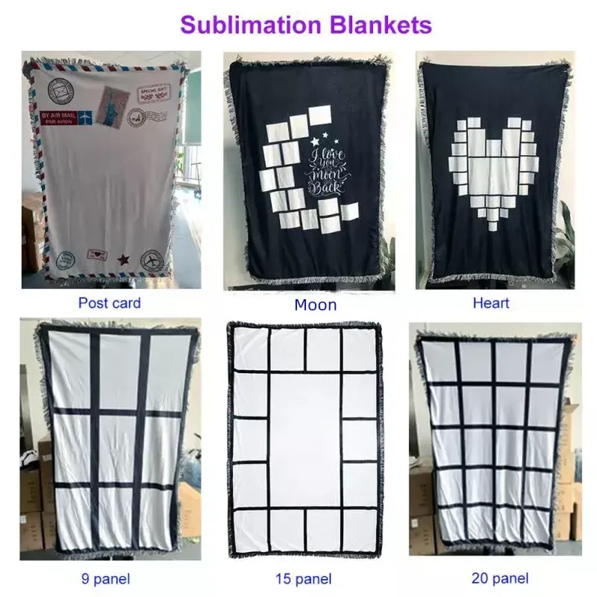 Sublimation Blank Blanket Polyster Sofa Bed Blankets 9 15 20 Panel Heart Moon Post Card Shape Double Sides Thermal Thansfer Throw Rug sxjun12
Sublimation Blank Blanket Polyster Sofa Bed Blankets 9 15 20 Panel Heart Moon Post Card Shape Double Sides Thermal Thansfer Throw Rug sxjun12