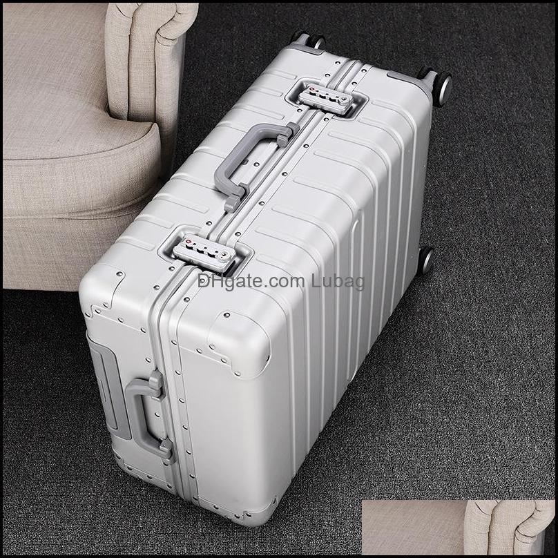 Suitcases 100% Aluminum Alloy Pl Rod Suitcase 20/24/28Inch Metal Lage Fashionable Type Of Box Lubag Drop Delivery 2021 Bags Ac Lubag Dh37U
Suitcases 100% Aluminum Alloy Pl Rod Suitcase 20/24/28Inch Metal Lage Fashionable Type Of Box Lubag Drop Delivery 2021 Bags Ac Lubag Dh37U