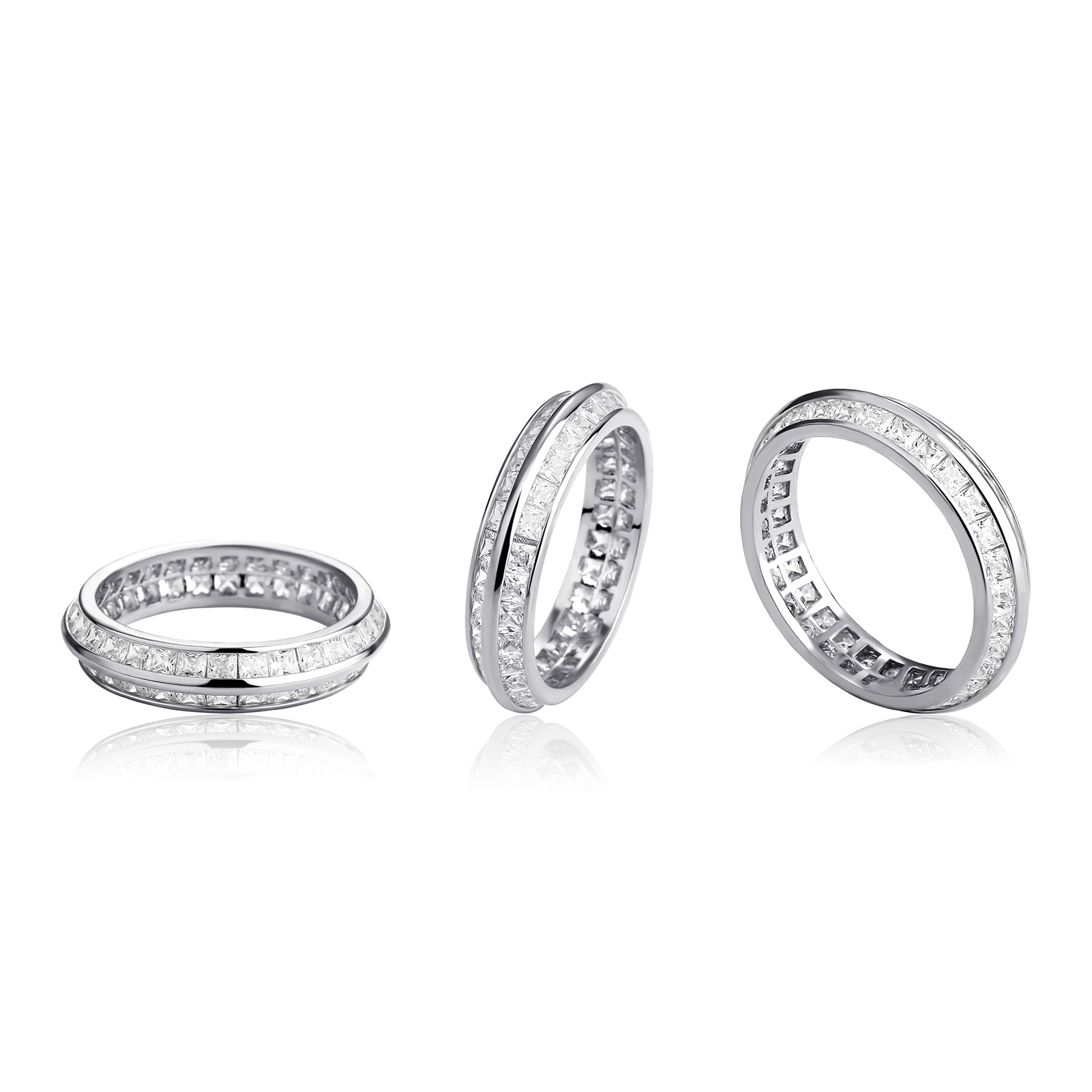 New Charm High Quality Male Female Rings Gold Bling Bling Hip Hop Punk Rock Grunge Baguette Cubic Zirconia Ring Fashion Hip Hop Jewelry For Party Punk