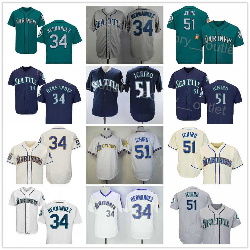 Vintage Baseball Throwback 51 Suzuki Ichiro Jersey Men Retro 34 Felix Hernandez All Stitched Team Navy Blue White Purple Grey Green Flexbase Pullover Cool Base 1984
Vintage Baseball Throwback 51 Suzuki Ichiro Jersey Men Retro 34 Felix Hernandez All Stitched Team Navy Blue White Purple Grey Green Flexbase Pullover Cool Base 1984