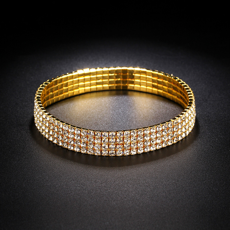 Fashion Adjustable Women Crystal Diamond Anklet Bracelet Gold Silver 1/2/3/4/5 Rows Rhinestone Foot Chain Summer Beach Jewelry Bride Gift Wholesale Pr