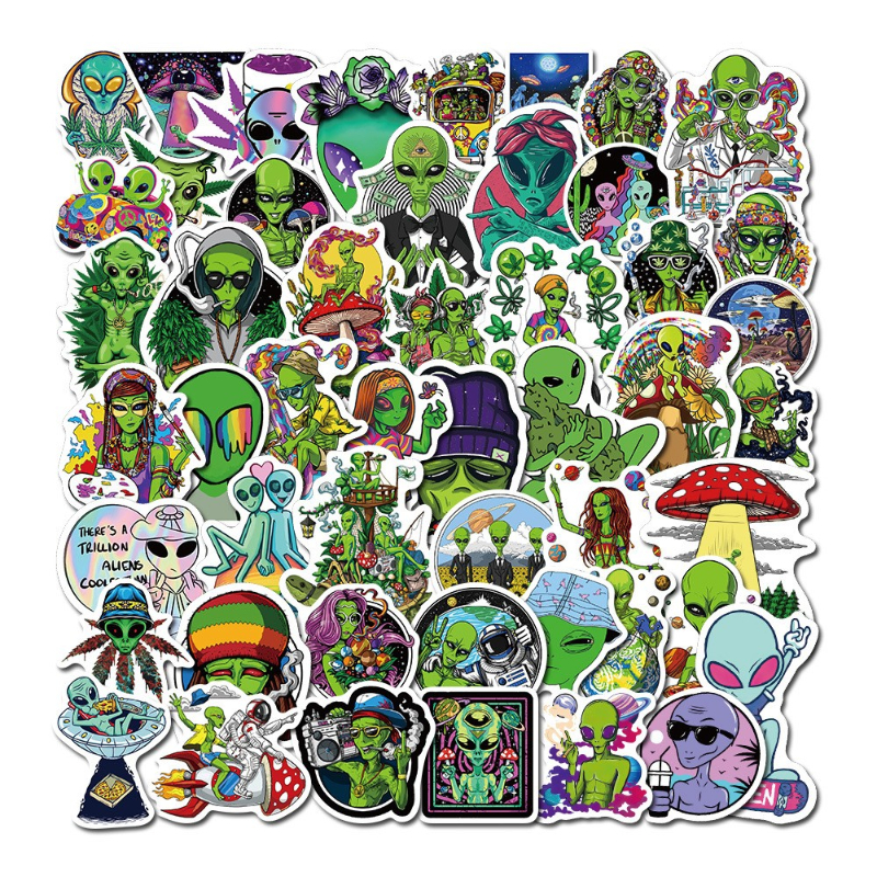 50Pcs/Lot Psychedelic Alien Weed Characteristics weed Stickers Laptop Car Bike Travel Luggage Fridge Vinyl Decal Waterproof Sticker, Multi colors
50Pcs/Lot Psychedelic Alien Weed Characteristics weed Stickers Laptop Car Bike Travel Luggage Fridge Vinyl Decal Waterproof Sticker, Multi colors