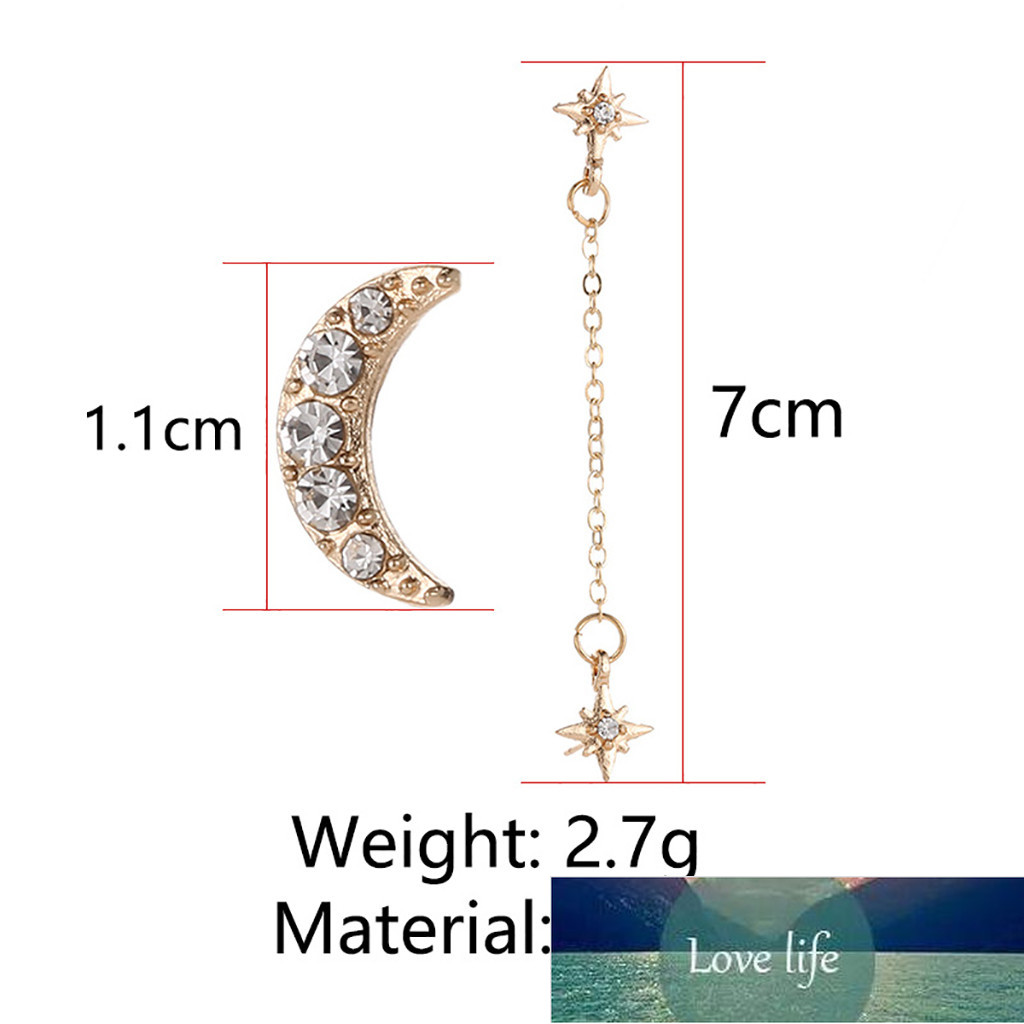 Stud Fashion Sweet And Cute Personality Creative Flash Drill Hollow Star Moon Earring Vintage Geometric Jewelry Earrings For Women