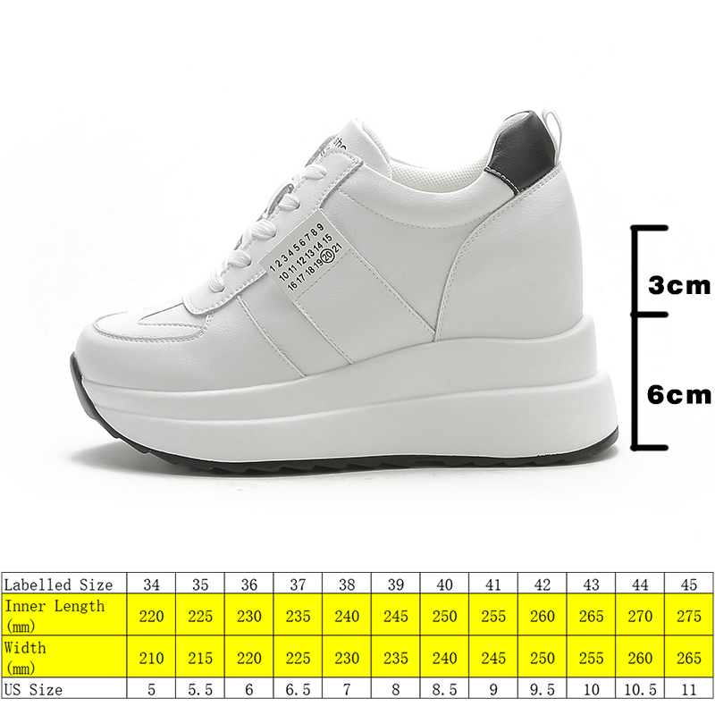 9cm Wedge Sneakers Genuine Leather for Women Shoes Platform Wedge Sneakers Spring Autumn Summer Breathable Shoes, Black
9cm Wedge Sneakers Genuine Leather for Women Shoes Platform Wedge Sneakers Spring Autumn Summer Breathable Shoes, Black