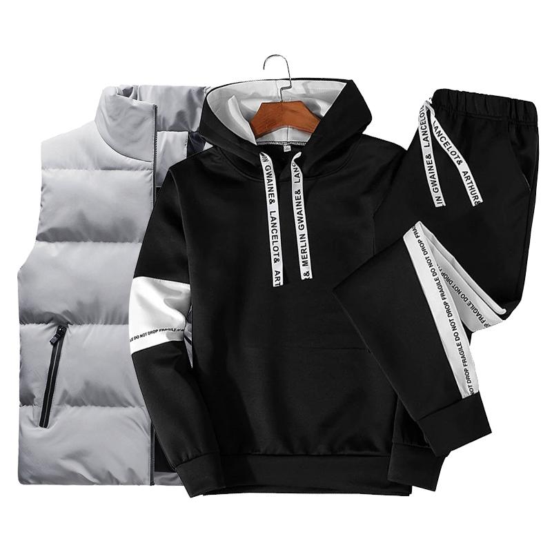 Men's Tracksuits Sweat Suit Men Outfit 3PC Jogger Sports Suits Hoodies Pants Vest Set Casual Tracksuit Fashion Streetwear Gothic ClothingMen, 738 white
Men's Tracksuits Sweat Suit Men Outfit 3PC Jogger Sports Suits Hoodies Pants Vest Set Casual Tracksuit Fashion Streetwear Gothic ClothingMen, 738 white