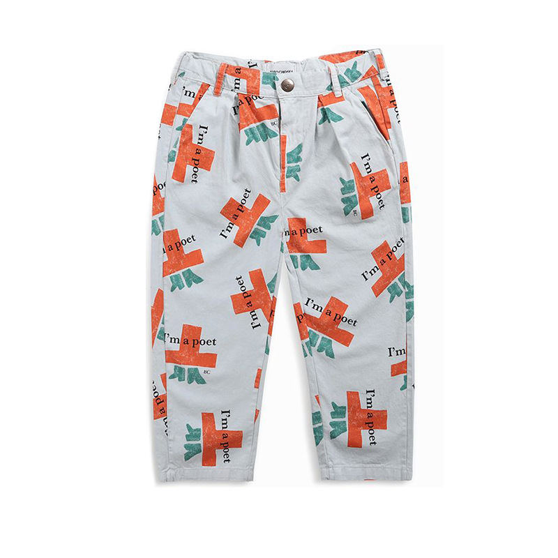 Children's Pants Spring Summer BC Cotton Sweatpants For Girls Boys Wide Cargo Pants Jeans Children's Clothes For Teenagers 220512