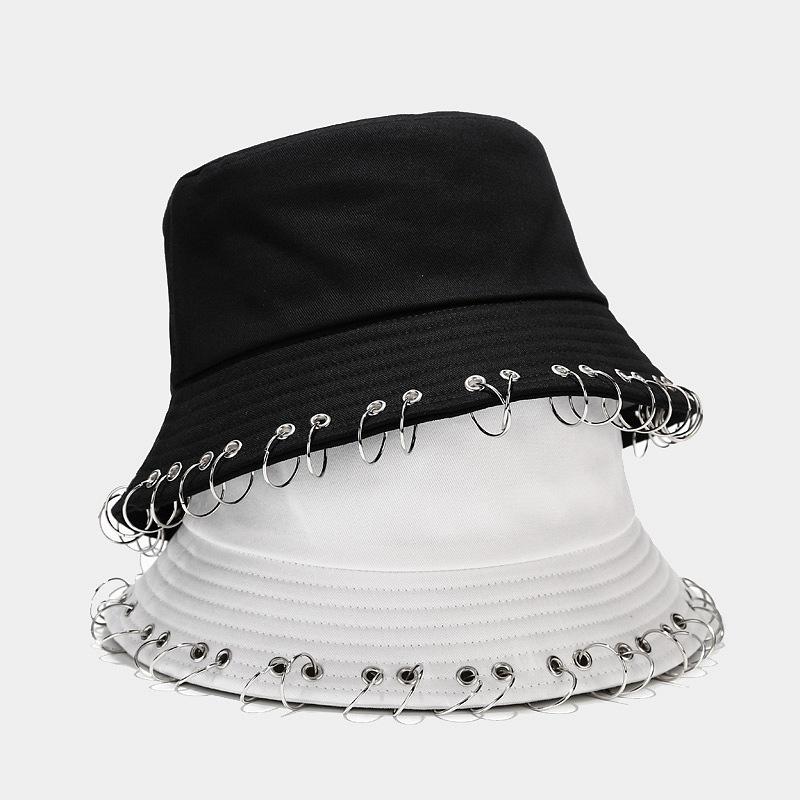 Berets Harajuku Hip Hop Solid Color Bucket Hat Spiked Rivets Metal Rings Outdoor Wide Brim Sunscreen Fisherman Cap Women Man PanamaBerets, Black
Berets Harajuku Hip Hop Solid Color Bucket Hat Spiked Rivets Metal Rings Outdoor Wide Brim Sunscreen Fisherman Cap Women Man PanamaBerets, Black