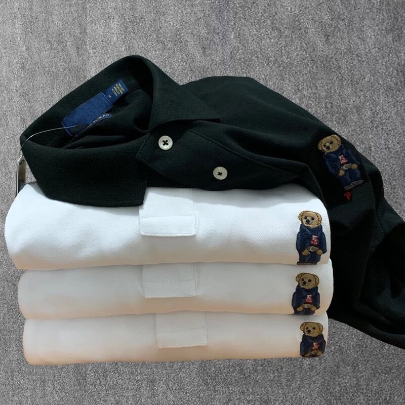 Lapel Short Sleeve Men' Casual Shirt Embroidered Bear T-shirt British Business Sports Pure CottonS-XXL, White
Lapel Short Sleeve Men' Casual Shirt Embroidered Bear T-shirt British Business Sports Pure CottonS-XXL, White