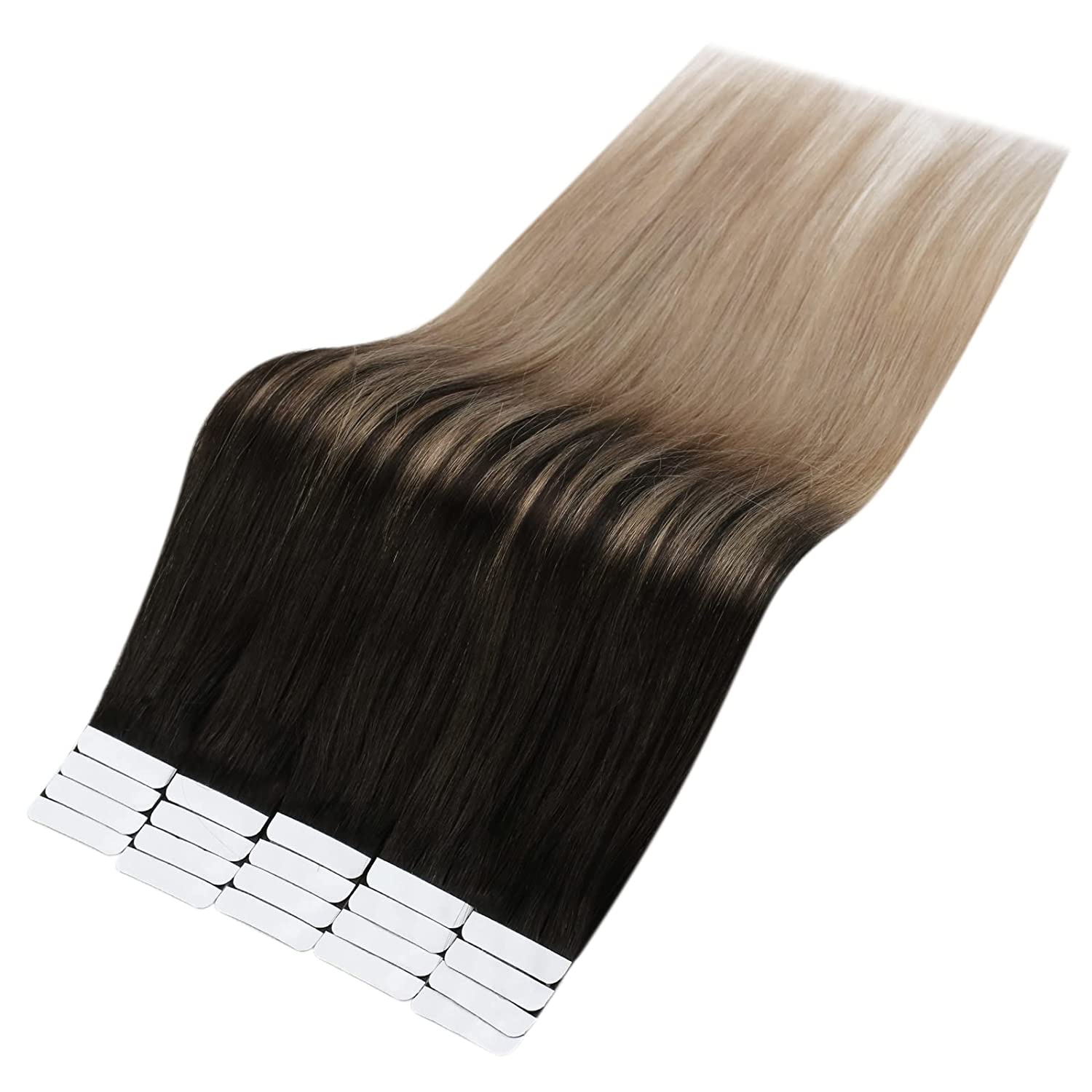Balayage Tape in Human Hair Extensions Ombre color Skin Weft Invisible tape ins extension Full Head 100g/40pcs