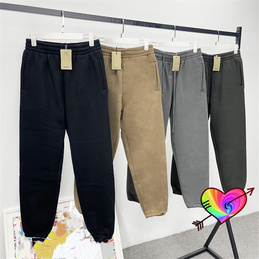 Long Drawstring Pants Men Women Blank Pants Terry Cotton Hip Hop Solid Sweatpants