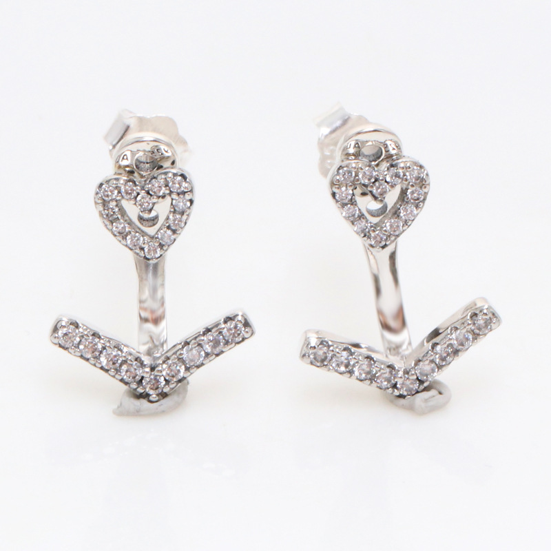 Authentic 925 Sterling Silver Sparkling Wishbone Heart Stud Earrings luxury for Women Girls Gift Earring Fit Pandora Fashion Jewelry Brincos 299280C01
Authentic 925 Sterling Silver Sparkling Wishbone Heart Stud Earrings luxury for Women Girls Gift Earring Fit Pandora Fashion Jewelry Brincos 299280C01