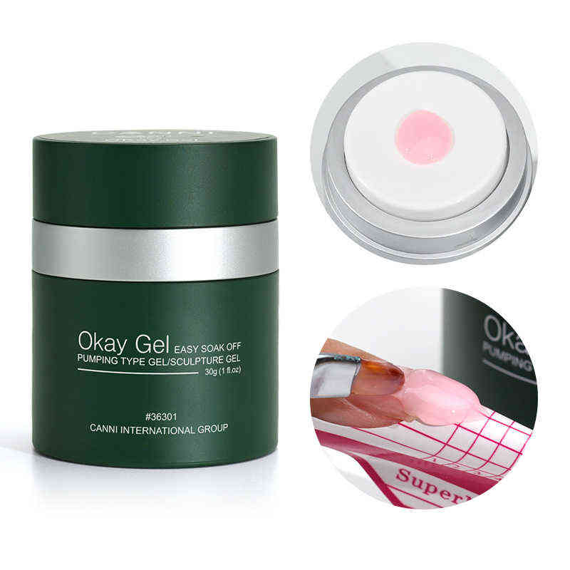 NXY Nail Gel Canni New Arrival 30g Okay Self Leveling Nude Color Camouflage Air Pump Extension Varnish Semi Permanent 0328