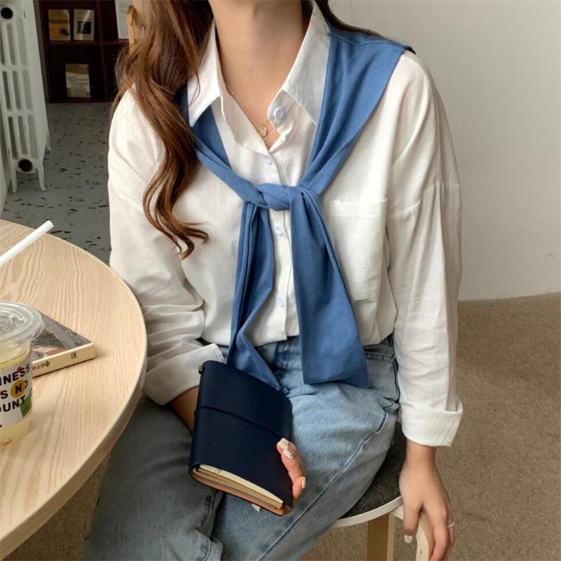 Women's Blouses & Shirts HziriP Lazy Style OL With Shawl Minimalist Basewear Loose Tops Autumn Full Sleeves 2022 Chic Femme All Match Solid, White
Women's Blouses & Shirts HziriP Lazy Style OL With Shawl Minimalist Basewear Loose Tops Autumn Full Sleeves 2022 Chic Femme All Match Solid, White