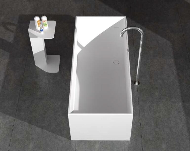 1700x720x540mm Solid Surface Stone Bathtub Rectangular Freestanding Corian Seamless Pure Acrylic Tub RS6514