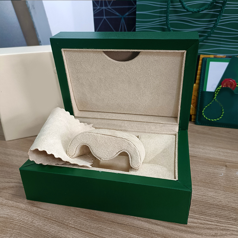 Rolex Green box luxury Watch Cases Paper bags certificate Original Boxes for Wooden woman mens Watches Gift bags Accessories handbag submarine