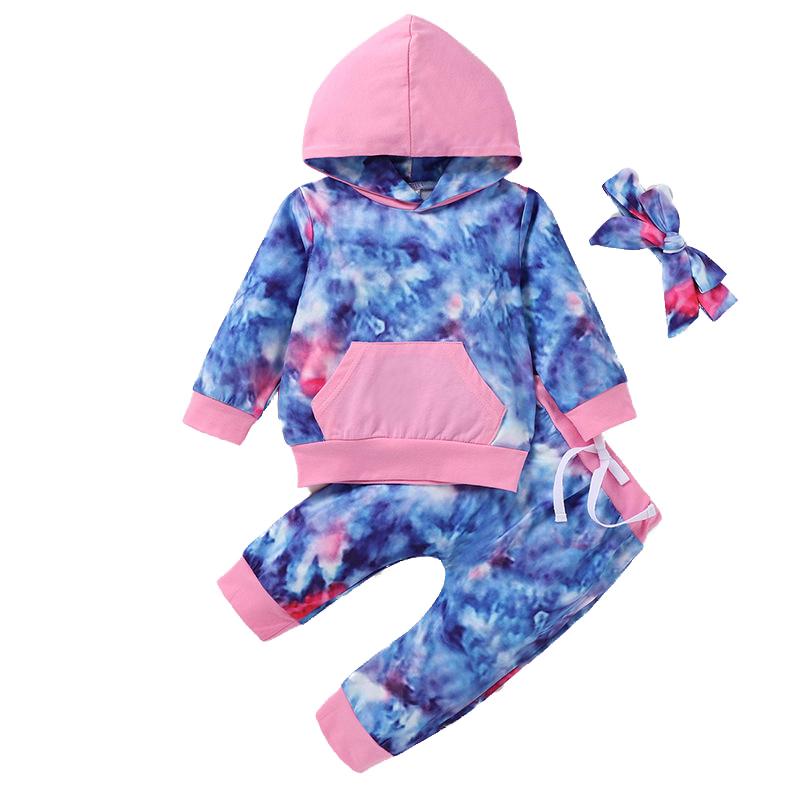 Clothing Sets Born Tie-dye Autumn Outfits Toddler Girl Long Sleeve Front Pocket Hoodie + Ribbon Trousers Headband 3PCS Clothes Set
Clothing Sets Born Tie-dye Autumn Outfits Toddler Girl Long Sleeve Front Pocket Hoodie + Ribbon Trousers Headband 3PCS Clothes Set