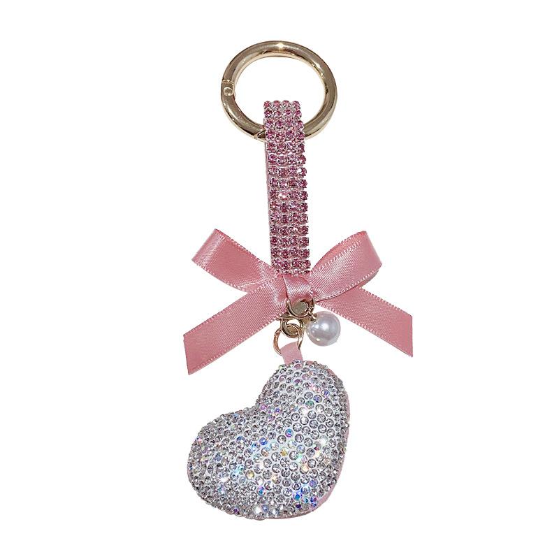 Keychains Handmade Full Rhinestones Heart Keychain Creative Faux Leather Strap White Pink Ribbon Knowbot Keyring Car Key Holder Girl Gifts
Keychains Handmade Full Rhinestones Heart Keychain Creative Faux Leather Strap White Pink Ribbon Knowbot Keyring Car Key Holder Girl Gifts