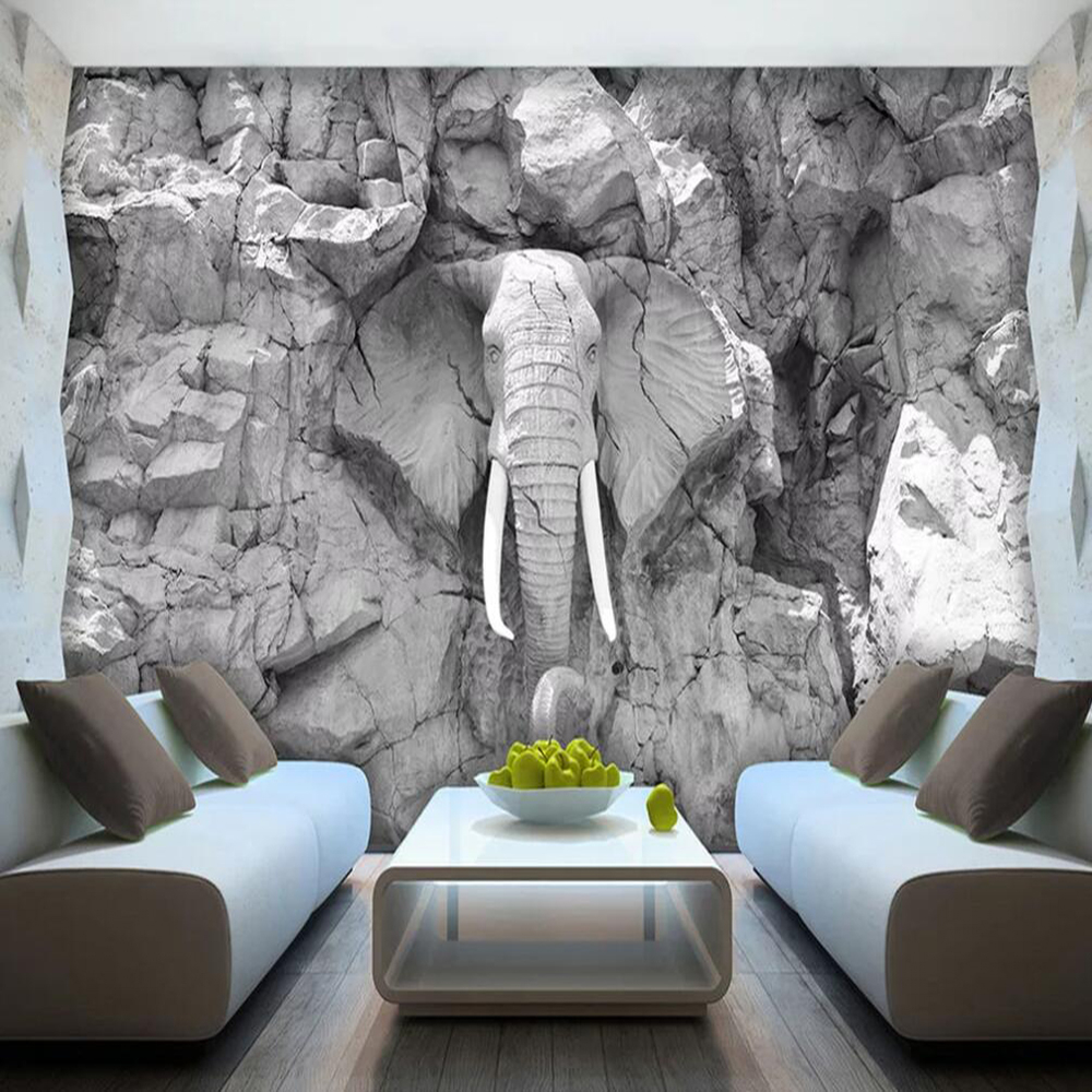 Modern abstract stereo elephant decorative background wall custom wallpaper mural 8D waterproof wall cloth