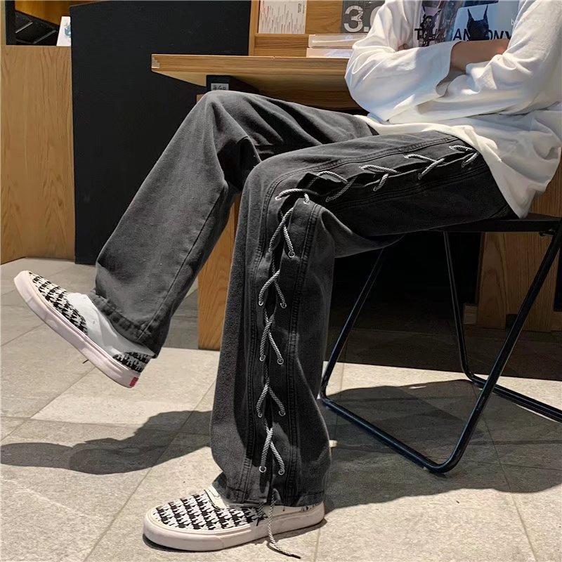 Men' Jeans Drawstring Straps Tied Wide Leg Loose Straight Long Denim Pants Men' High Street Trousers Casual Solid StreetwearMen' Bert, Black
Men' Jeans Drawstring Straps Tied Wide Leg Loose Straight Long Denim Pants Men' High Street Trousers Casual Solid StreetwearMen' Bert, Black