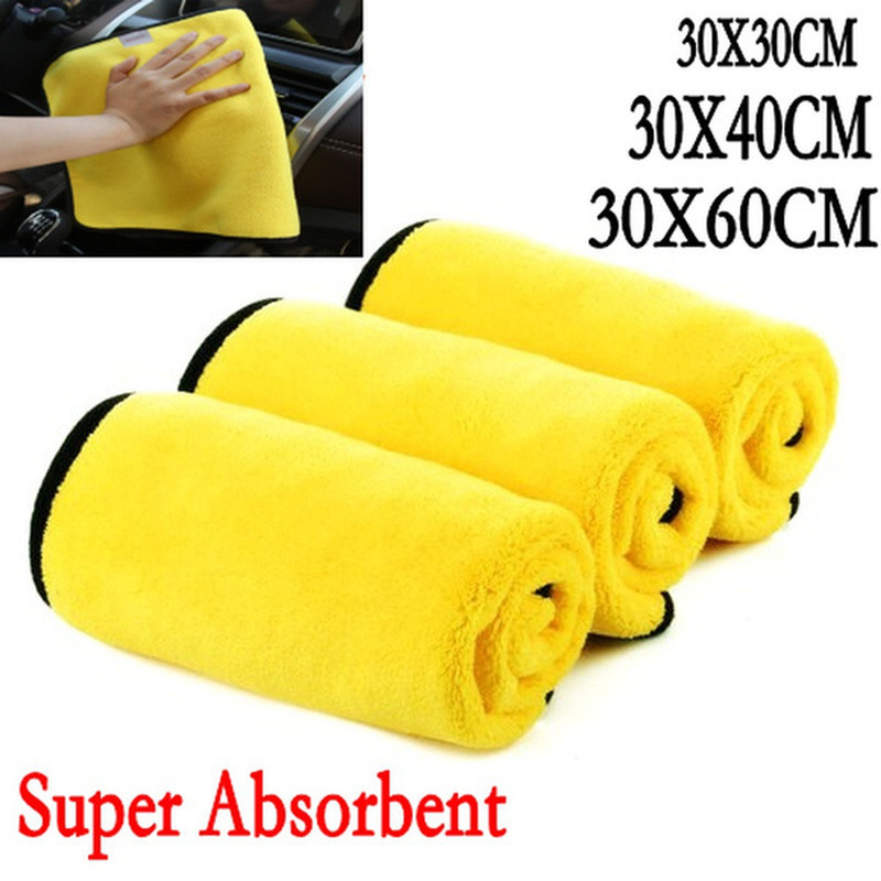 Microfiber Car Cleaning Towel Quick Drying Cloth Auto Detail Rag Super Absorbent Car Wash Accessories Products Vehicle Supplies