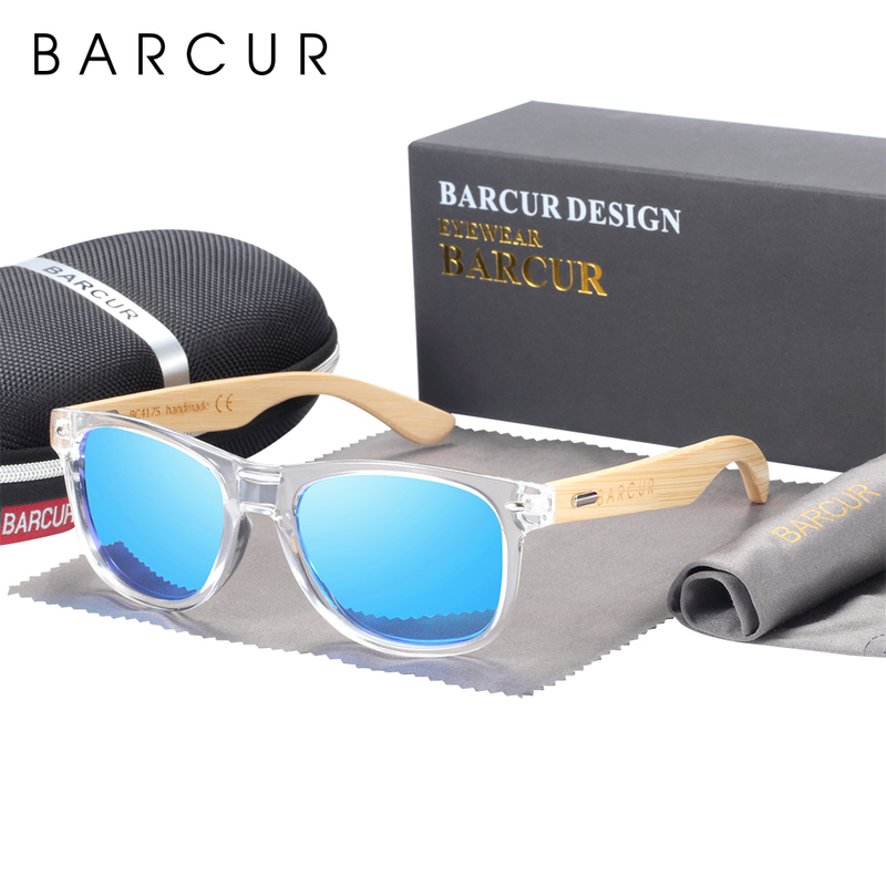 BARCUR Polarized Bamboo Sunglasses Men Wooden Sun Glasses Women Brand Original Wood UV400 De Sol 220407