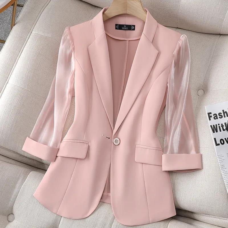 Women' Suits & Blazers Pink Three-quarter Sleeve Thin Small Suit Jacket Women' 2022 Summer Casual Fashion Design Solid SummerWomen, Black
Women' Suits & Blazers Pink Three-quarter Sleeve Thin Small Suit Jacket Women' 2022 Summer Casual Fashion Design Solid SummerWomen, Black
