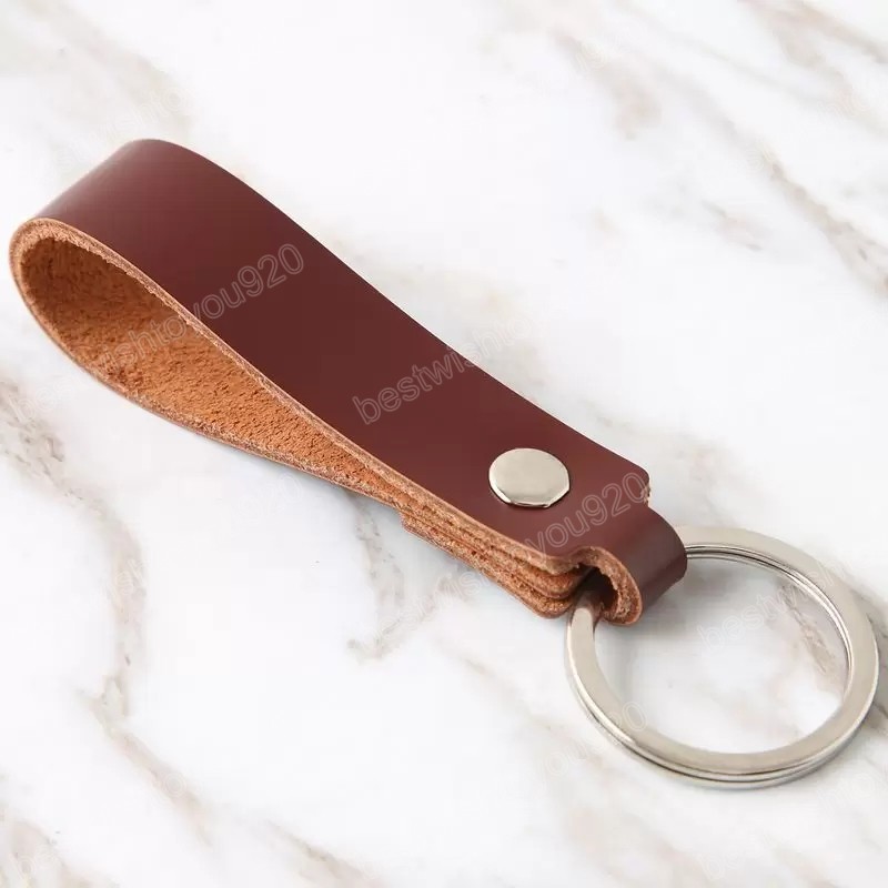 Colorful Real Leather Keychain Men Belt Waist Hanged Keyring Creativity Personality Gift for Promotion