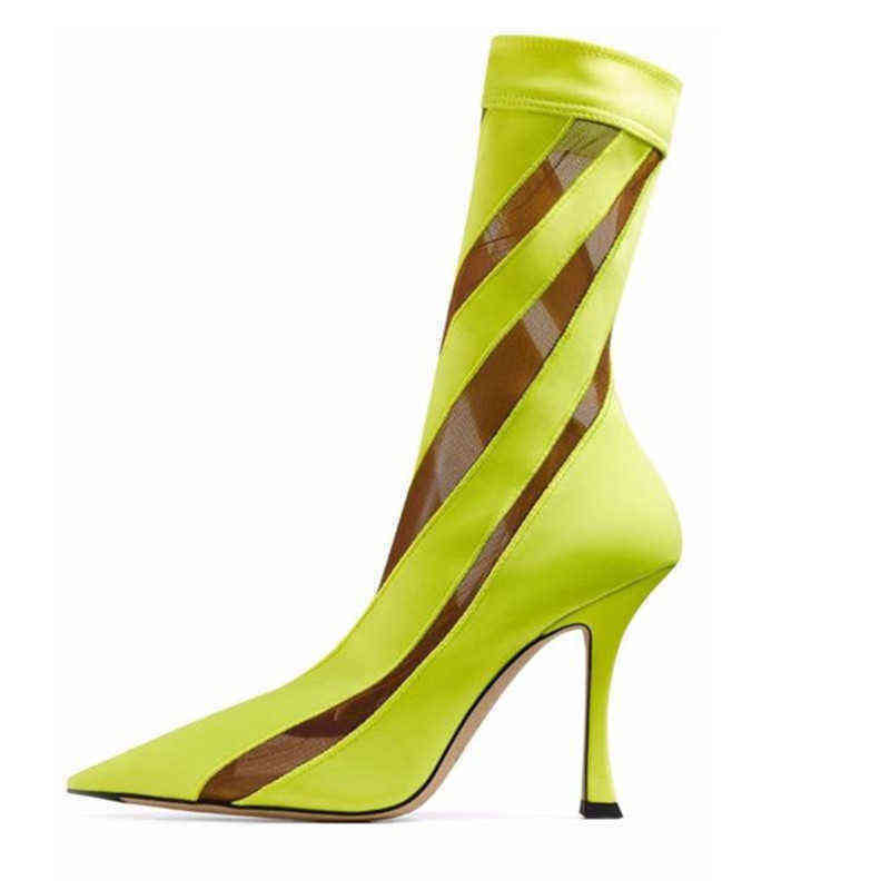 Summer Mesh Elastic Boots For Women Sexy Green Striped Pointed Toe Mid Nightclub Party Shoes Stilettos Show Demonia 220729, Black
Summer Mesh Elastic Boots For Women Sexy Green Striped Pointed Toe Mid Nightclub Party Shoes Stilettos Show Demonia 220729, Black