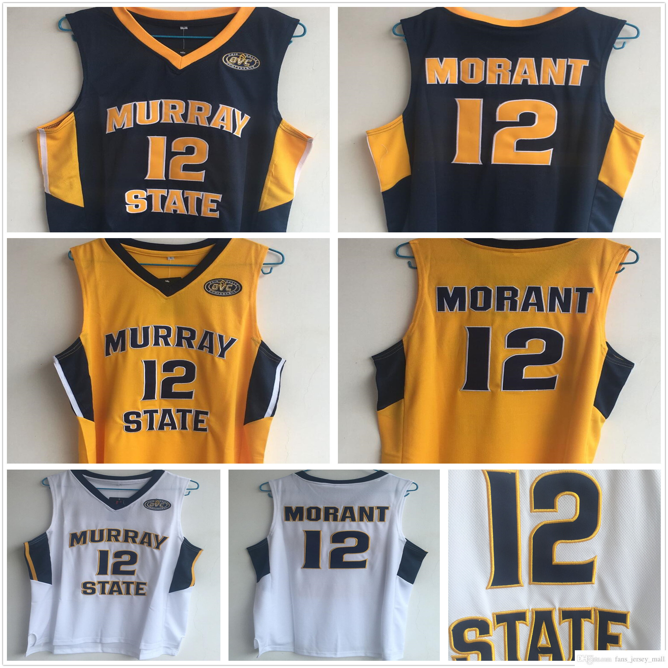 Stitched NCAA Vintage Murray State Racers College Basketball Jerseys Ja 12 Morant Blue White Yellow Stitched Ja Morant Jersey Shirts OVC Patch -2XL
Stitched NCAA Vintage Murray State Racers College Basketball Jerseys Ja 12 Morant Blue White Yellow Stitched Ja Morant Jersey Shirts OVC Patch -2XL