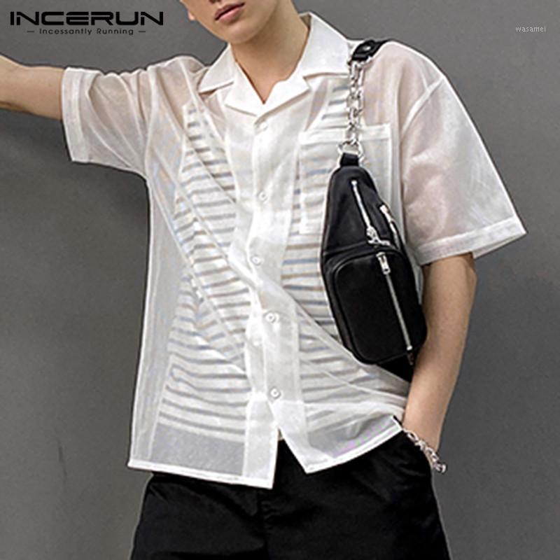 Mens Fashion Mesh Shirts See Through Blusas Short Sleeve Lapel Blouse Breathable Loose Camisa Party Nightclub Tops Men' Casual, White
Mens Fashion Mesh Shirts See Through Blusas Short Sleeve Lapel Blouse Breathable Loose Camisa Party Nightclub Tops Men' Casual, White