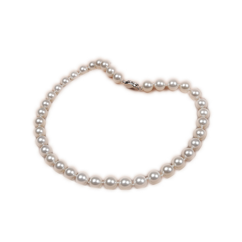 Women Shell Pearl Necklace 4 Colors Round Beaded Necklaces Gift for Love Girlfriend Fashion Jewelry Accessories