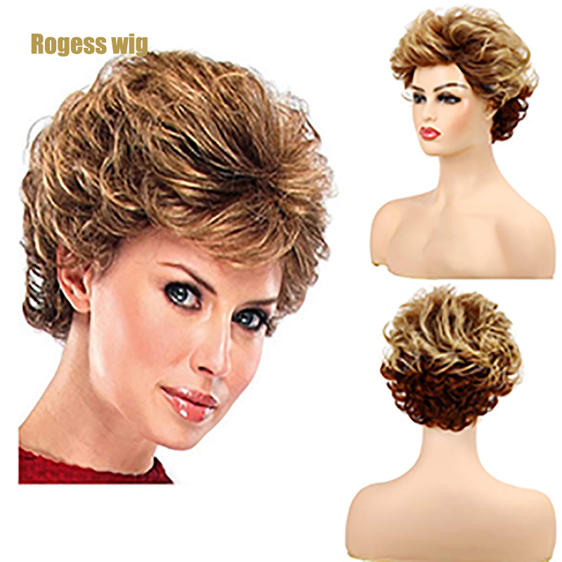 Short Layered Blonde Wigs for Women Synthetic Heat Resistant Cosplay Pixie Wig with Wig Cap