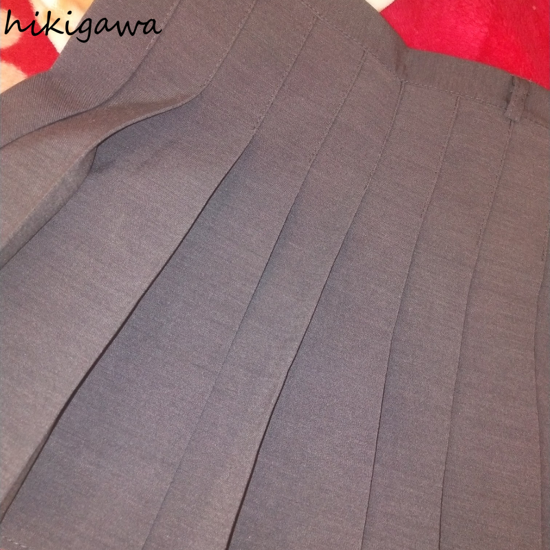 Hikigawa Y2K Skirt for Women Japan Faldas Mujer Moda A Line Mini Skirts Female Chain High Waist Gothic Clothes 220317